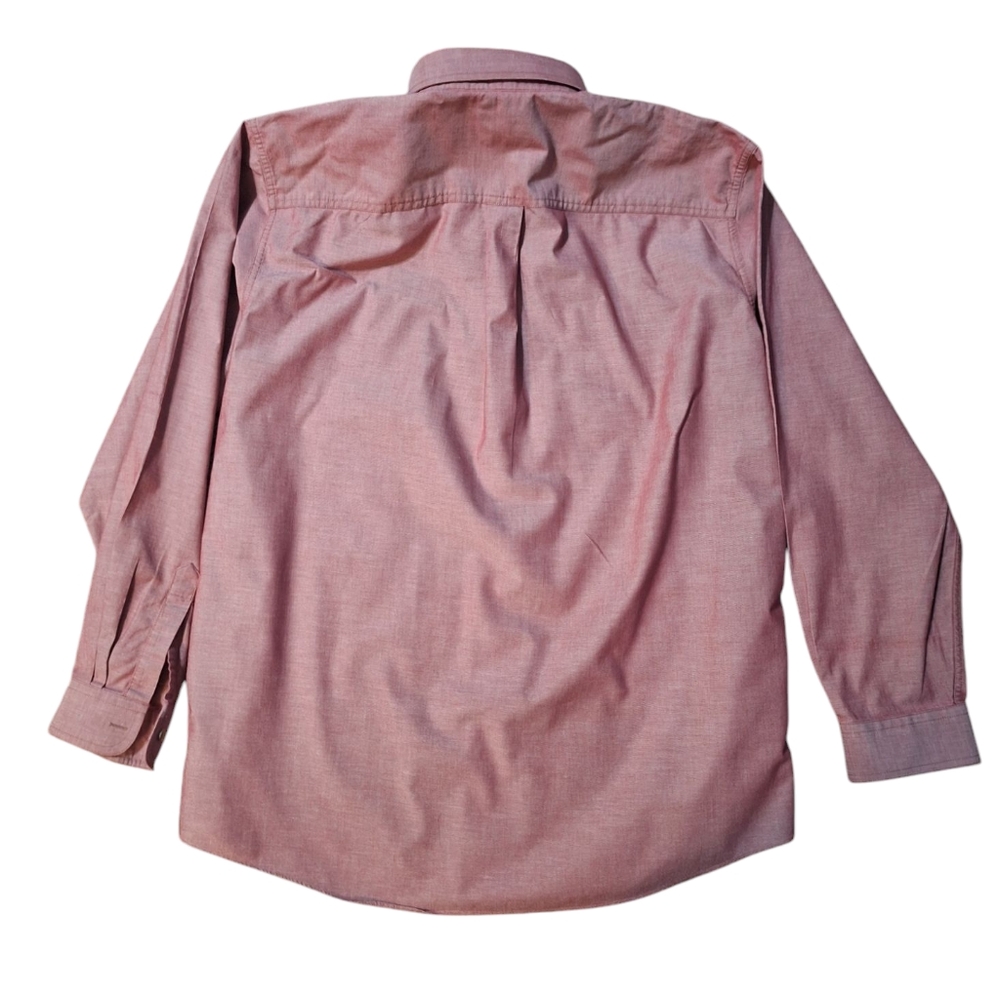 L.L. Beam Men's  Size XL Tall Classic Fuchsia Front Button Collar Dress Shirt. - Picture 5 of 5